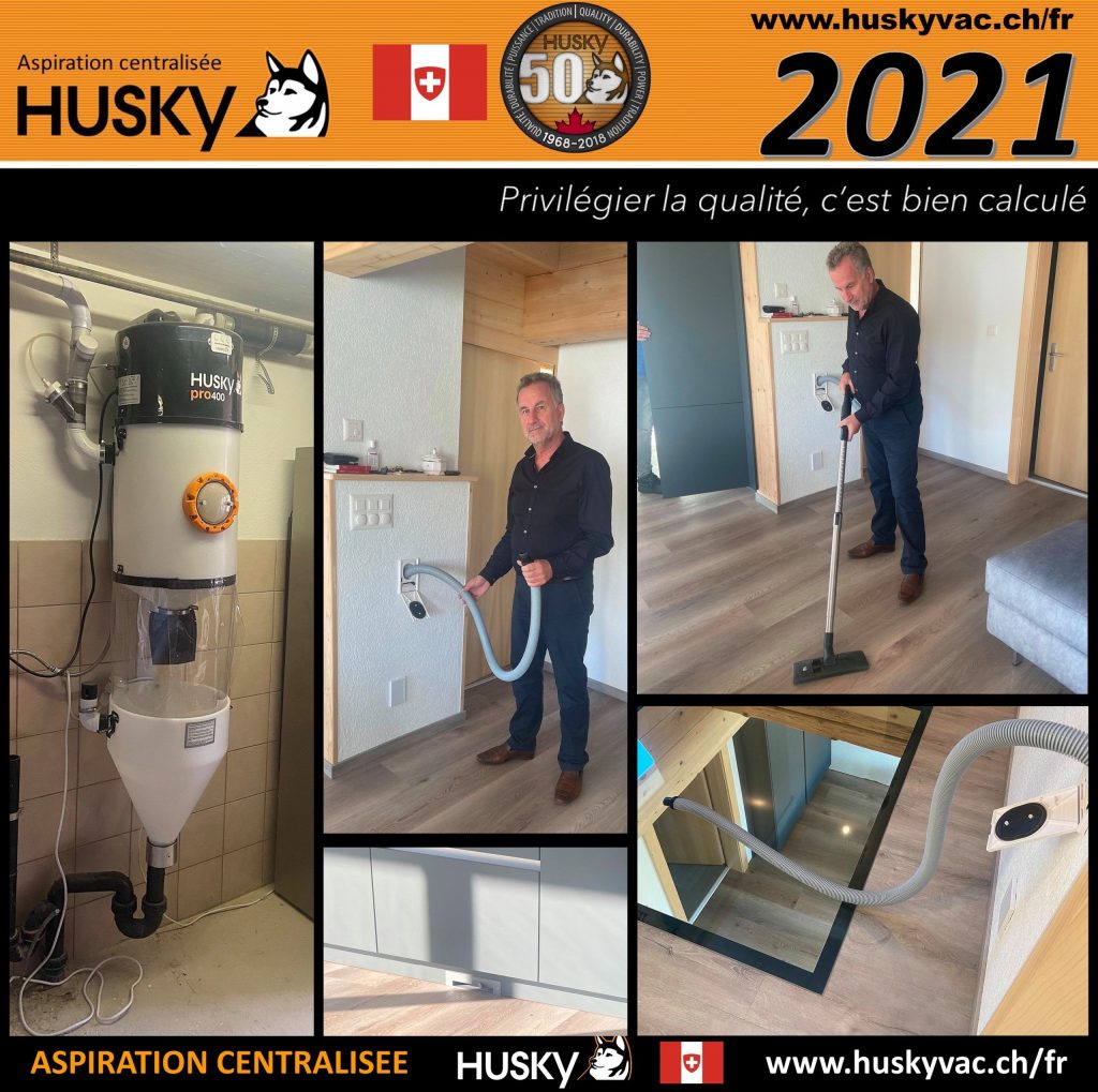 Centrale aspiration Husky avec flexible rétractable à Val de Travers en